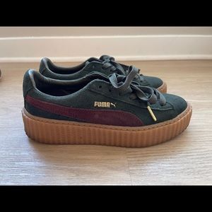 Green Bordeaux puma creepers